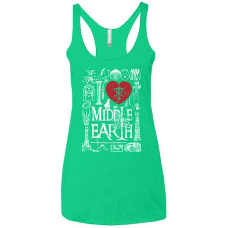 T-Shirts Envy / X-Small I Love Middle Earth Women's Triblend Racerback Tank