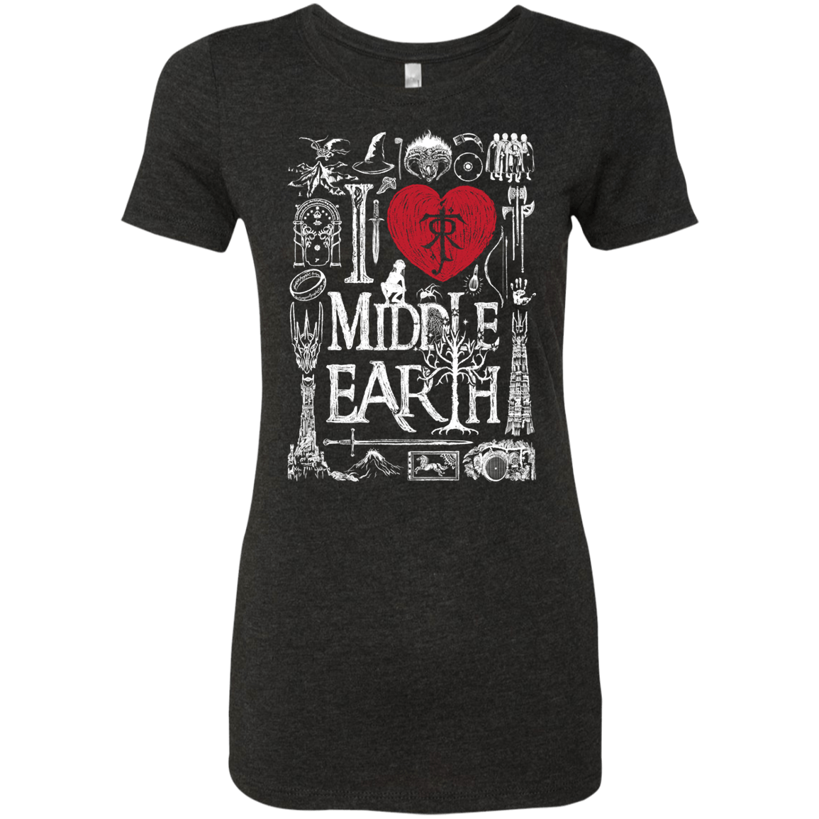 T-Shirts Vintage Black / S I Love Middle Earth Women's Triblend T-Shirt