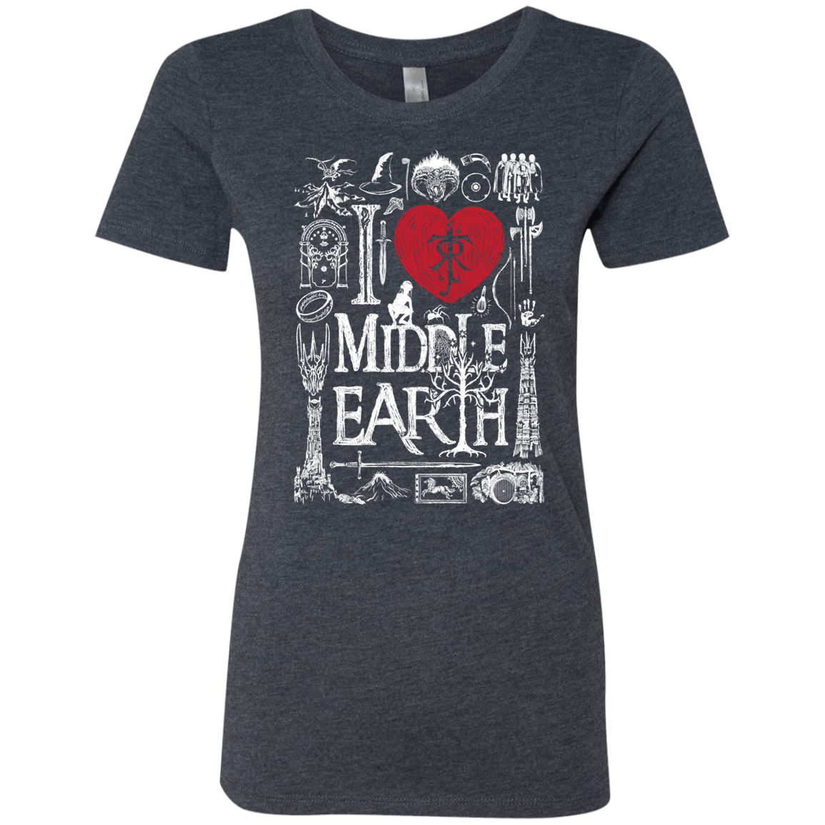 T-Shirts Vintage Navy / S I Love Middle Earth Women's Triblend T-Shirt
