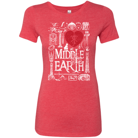 T-Shirts Vintage Red / S I Love Middle Earth Women's Triblend T-Shirt