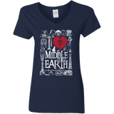 T-Shirts Navy / S I Love Middle Earth Women's V-Neck T-Shirt