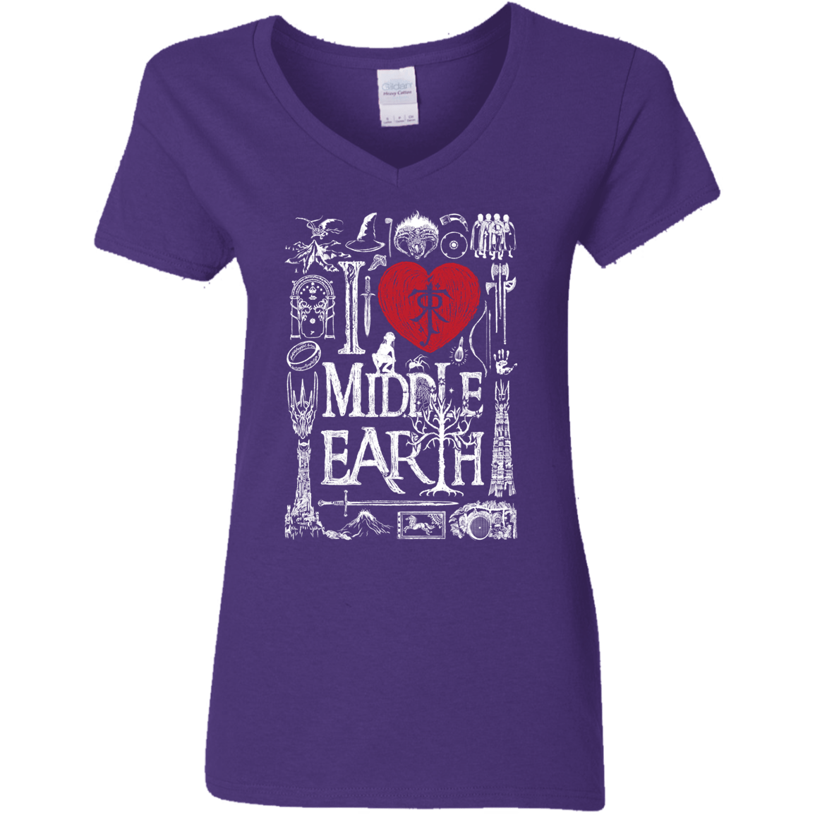 T-Shirts Purple / S I Love Middle Earth Women's V-Neck T-Shirt