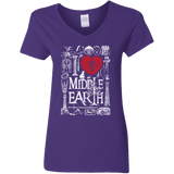 T-Shirts Purple / S I Love Middle Earth Women's V-Neck T-Shirt