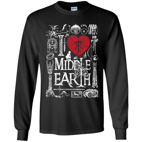 T-Shirts Black / YS I Love Middle Earth Youth Long Sleeve T-Shirt