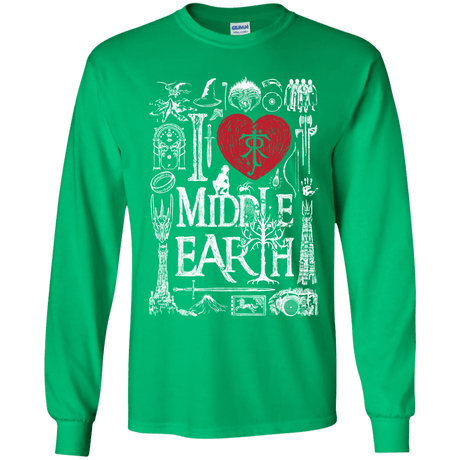 T-Shirts Irish Green / YS I Love Middle Earth Youth Long Sleeve T-Shirt