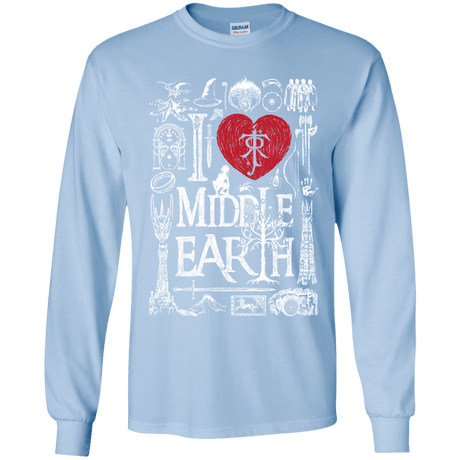 T-Shirts Light Blue / YS I Love Middle Earth Youth Long Sleeve T-Shirt