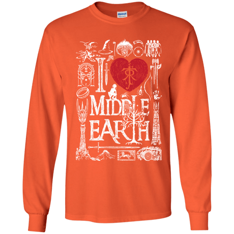 T-Shirts Orange / YS I Love Middle Earth Youth Long Sleeve T-Shirt