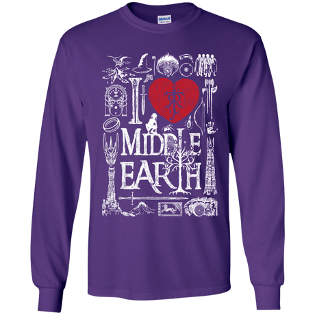 T-Shirts Purple / YS I Love Middle Earth Youth Long Sleeve T-Shirt