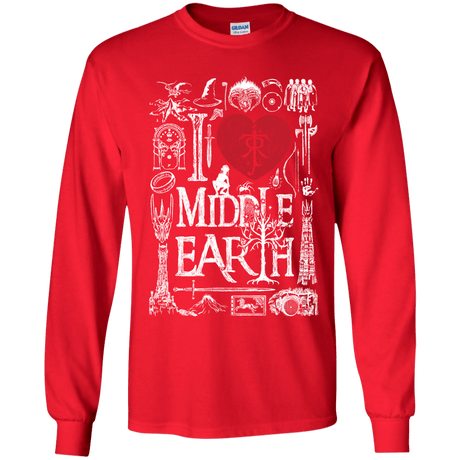 T-Shirts Red / YS I Love Middle Earth Youth Long Sleeve T-Shirt