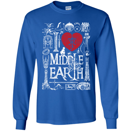 T-Shirts Royal / YS I Love Middle Earth Youth Long Sleeve T-Shirt