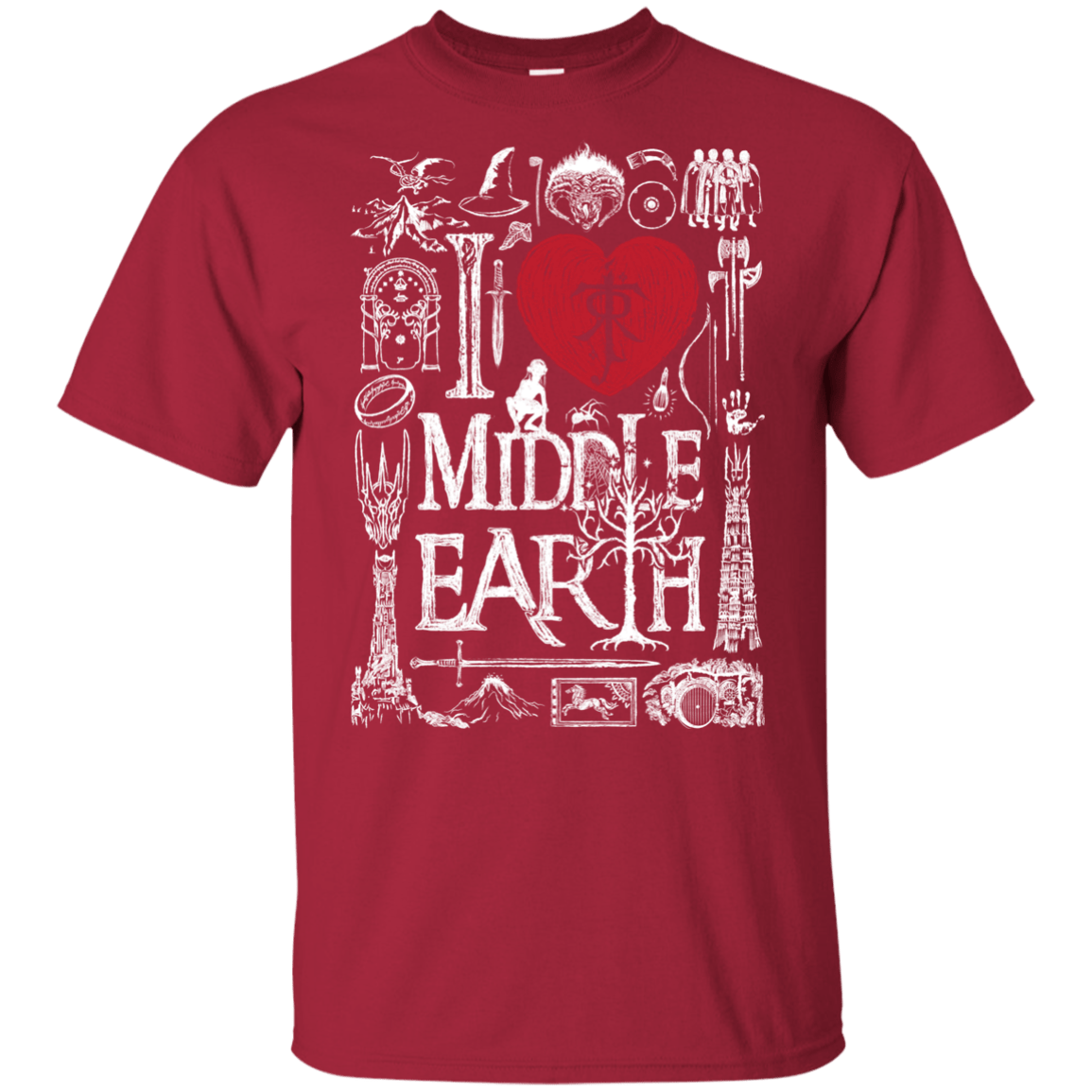 T-Shirts Cardinal / YXS I Love Middle Earth Youth T-Shirt