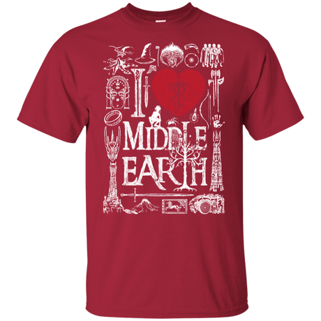 T-Shirts Cardinal / YXS I Love Middle Earth Youth T-Shirt