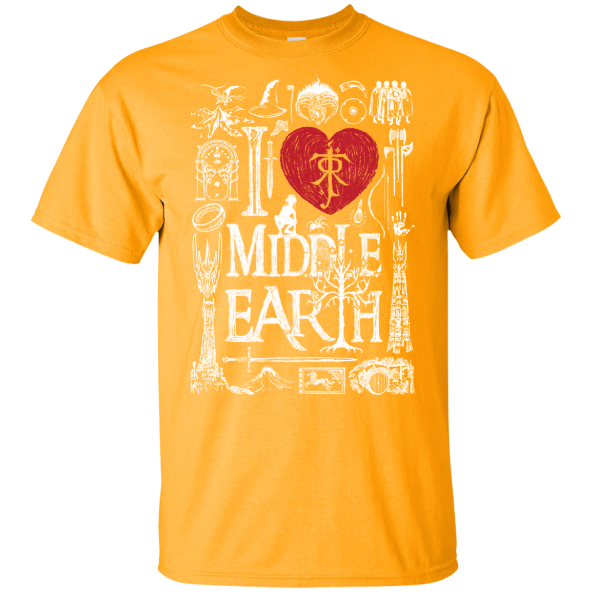 T-Shirts Gold / YXS I Love Middle Earth Youth T-Shirt