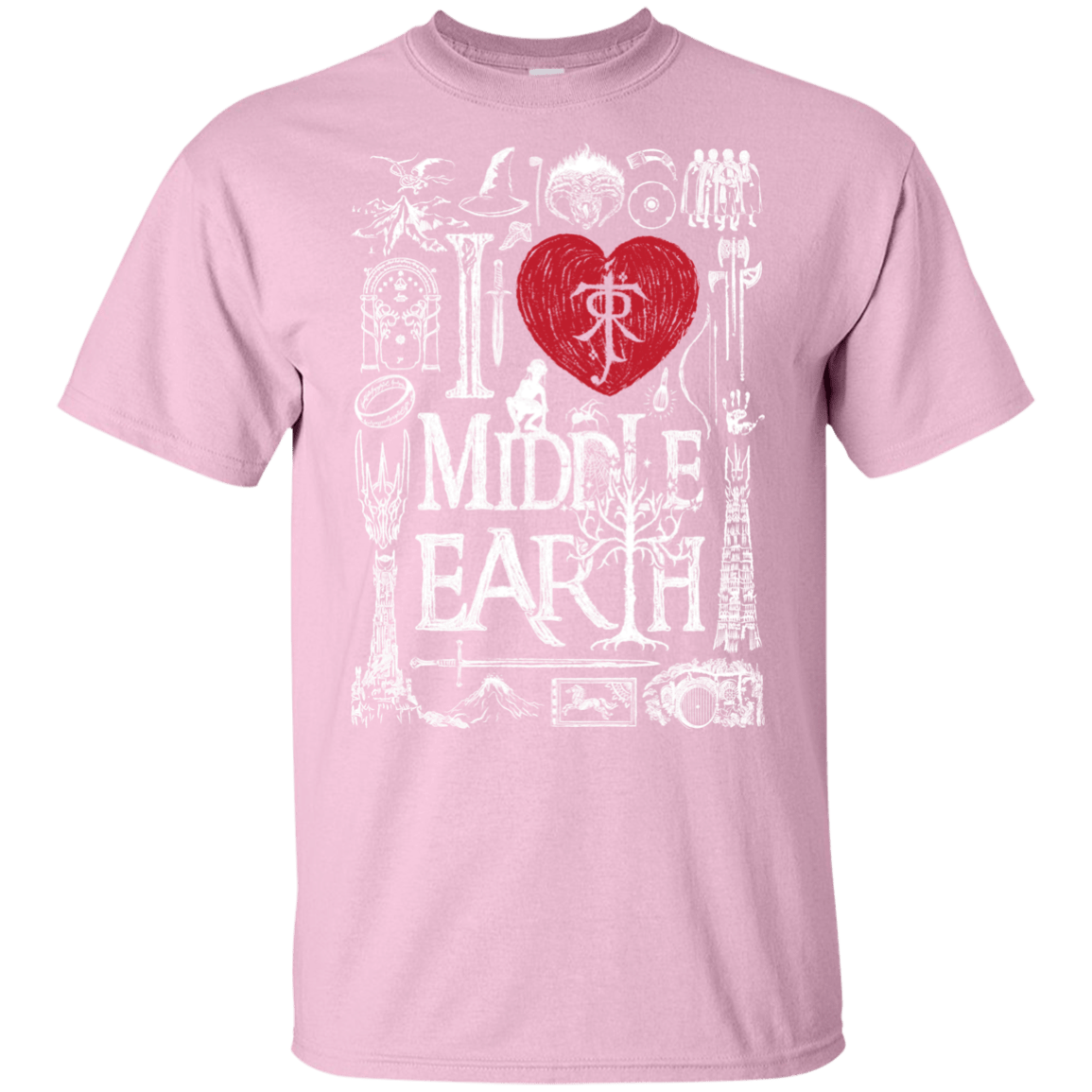 T-Shirts Light Pink / YXS I Love Middle Earth Youth T-Shirt