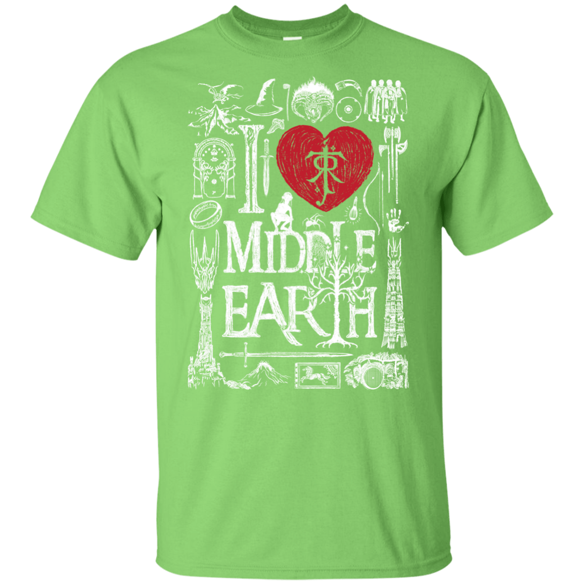 T-Shirts Lime / YXS I Love Middle Earth Youth T-Shirt