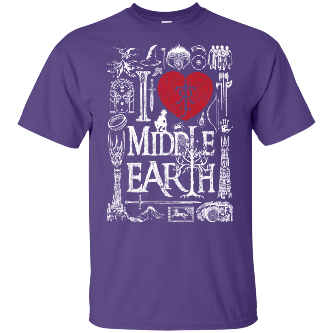 T-Shirts Purple / YXS I Love Middle Earth Youth T-Shirt