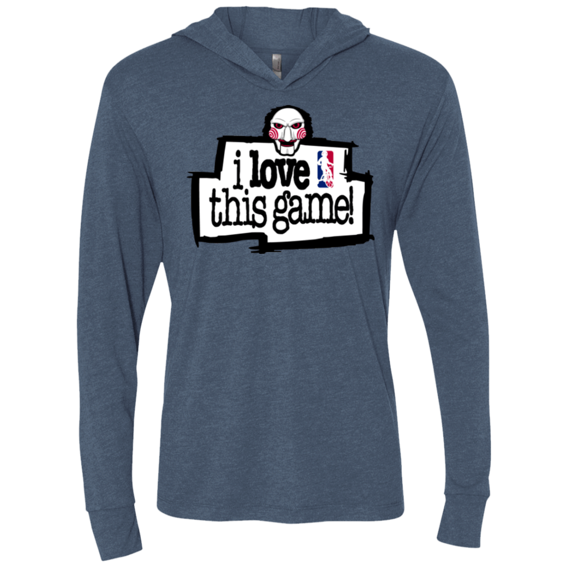 T-Shirts Indigo / X-Small I Love This Game Triblend Long Sleeve Hoodie Tee