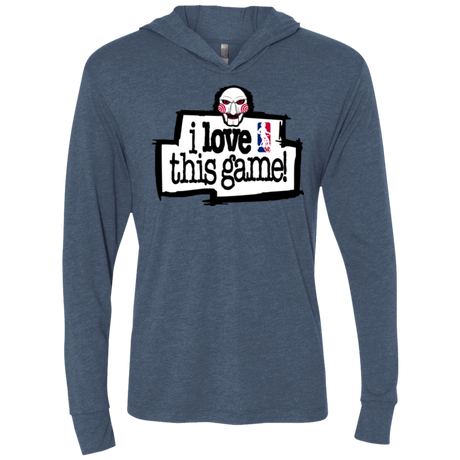 T-Shirts Indigo / X-Small I Love This Game Triblend Long Sleeve Hoodie Tee