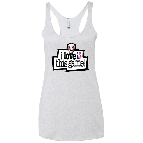T-Shirts Heather White / X-Small I Love This Game Women's Triblend Racerback Tank