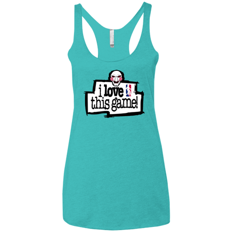 T-Shirts Tahiti Blue / X-Small I Love This Game Women's Triblend Racerback Tank