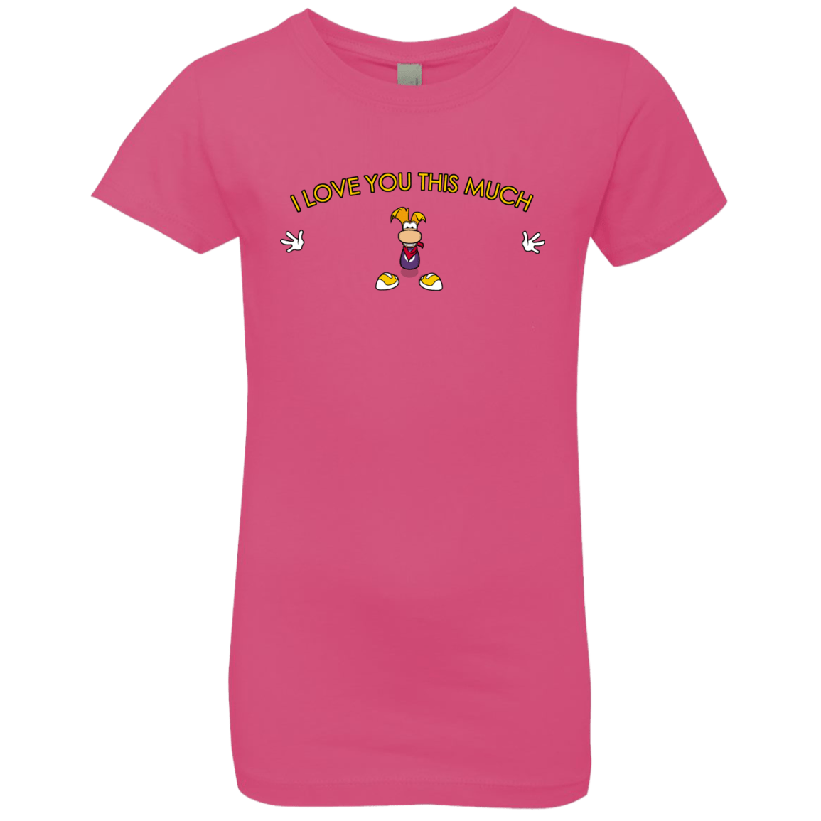 T-Shirts Hot Pink / YXS I Love You This Much Girls Premium T-Shirt