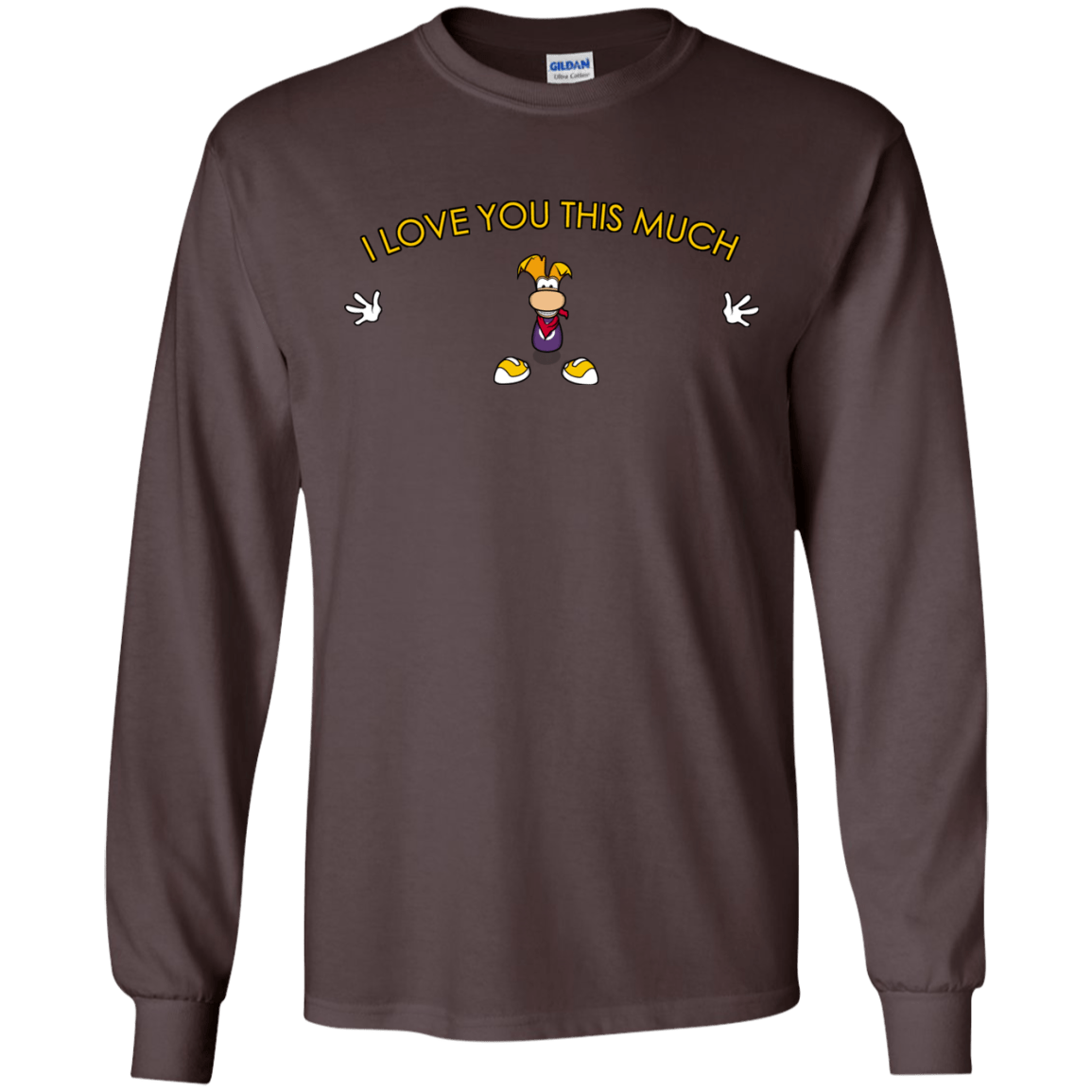 T-Shirts Dark Chocolate / S I Love You This Much Men's Long Sleeve T-Shirt