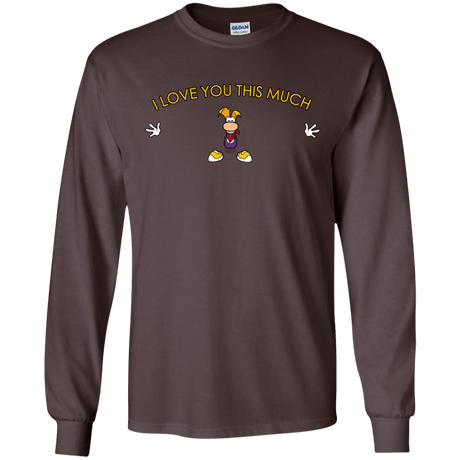 T-Shirts Dark Chocolate / S I Love You This Much Men's Long Sleeve T-Shirt