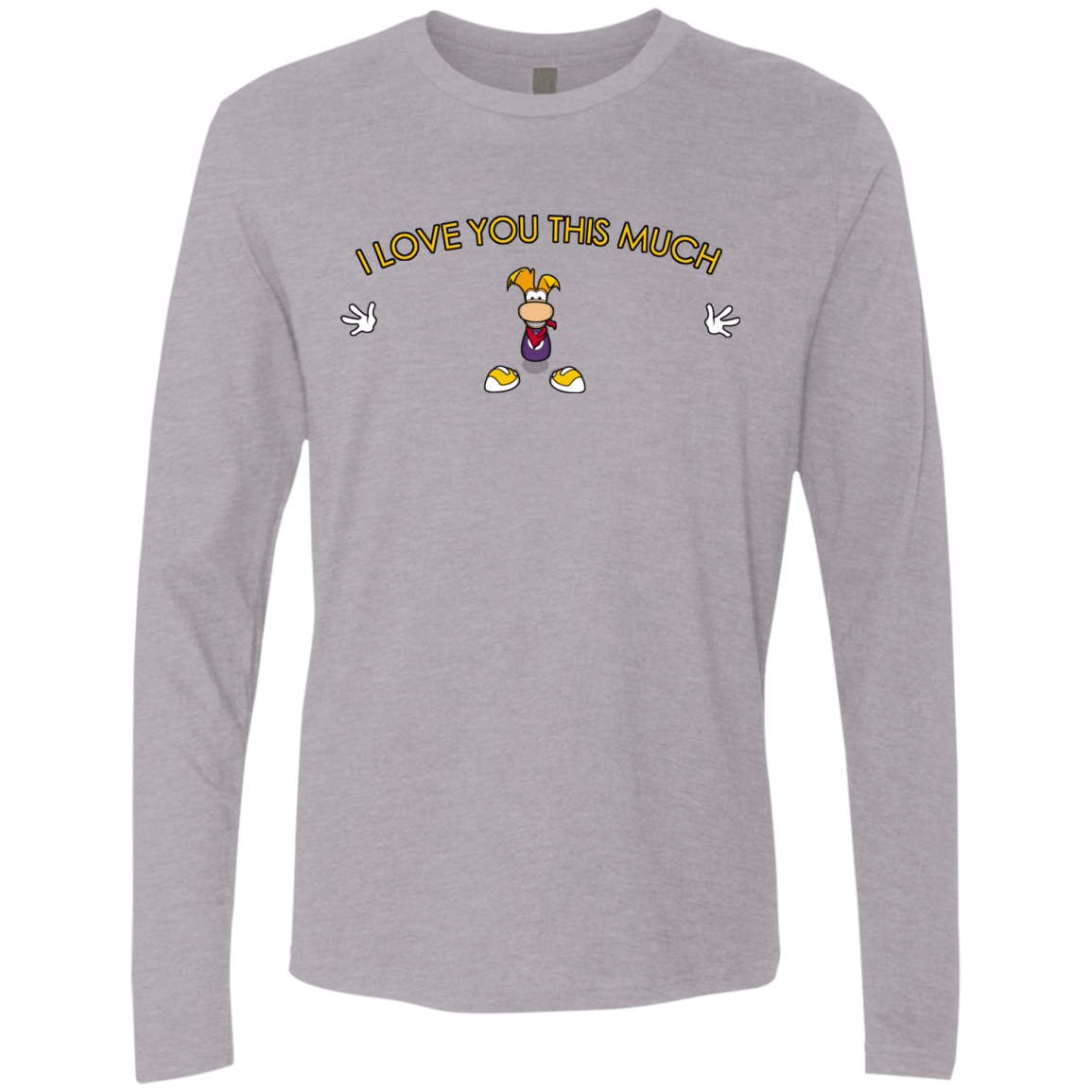 T-Shirts Heather Grey / S I Love You This Much Men's Premium Long Sleeve