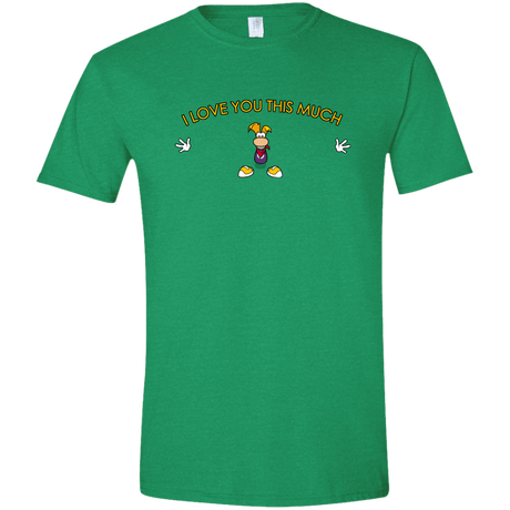 T-Shirts Heather Irish Green / S I Love You This Much Men's Semi-Fitted Softstyle