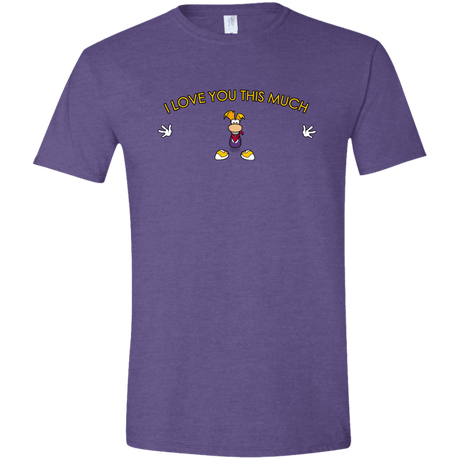 T-Shirts Heather Purple / S I Love You This Much Men's Semi-Fitted Softstyle