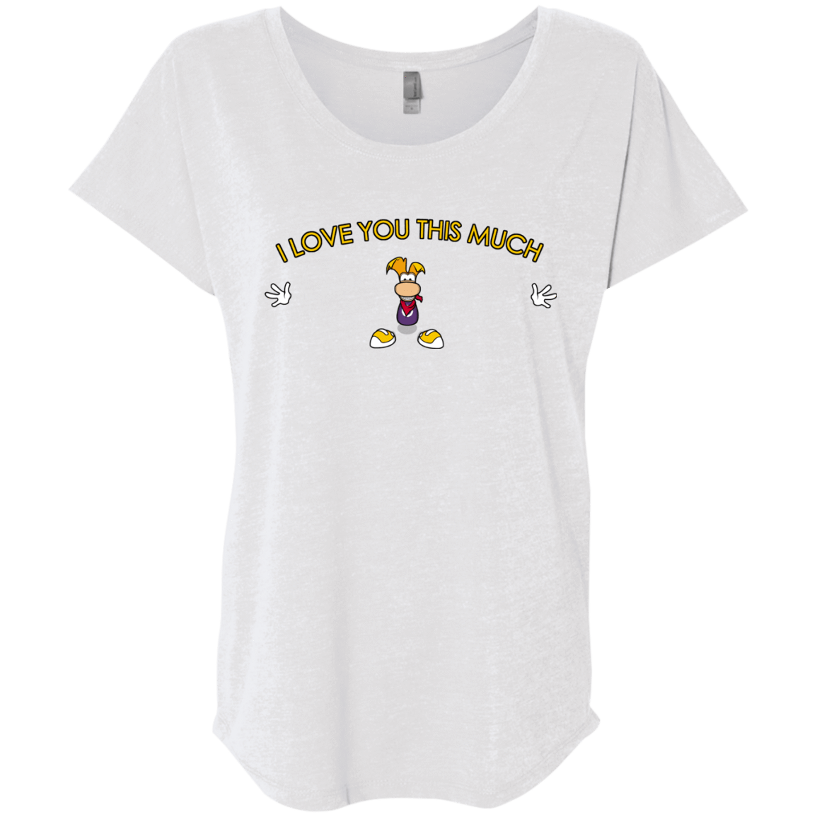 T-Shirts Heather White / X-Small I Love You This Much Triblend Dolman Sleeve