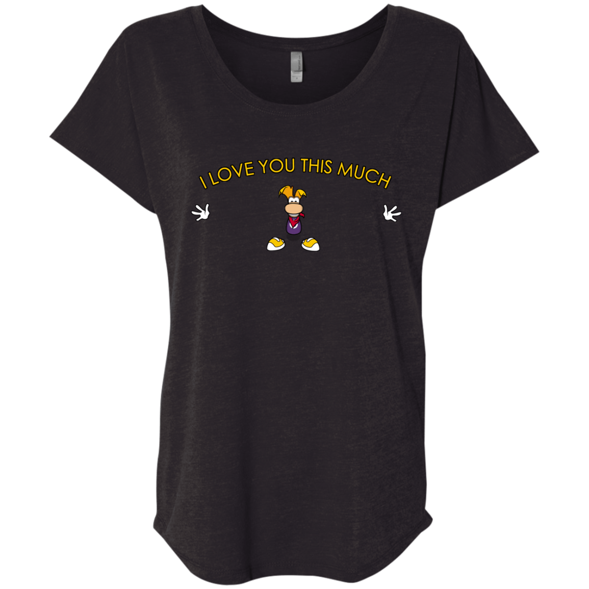 T-Shirts Vintage Black / X-Small I Love You This Much Triblend Dolman Sleeve