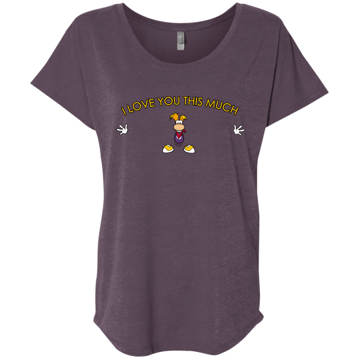 T-Shirts Vintage Purple / X-Small I Love You This Much Triblend Dolman Sleeve