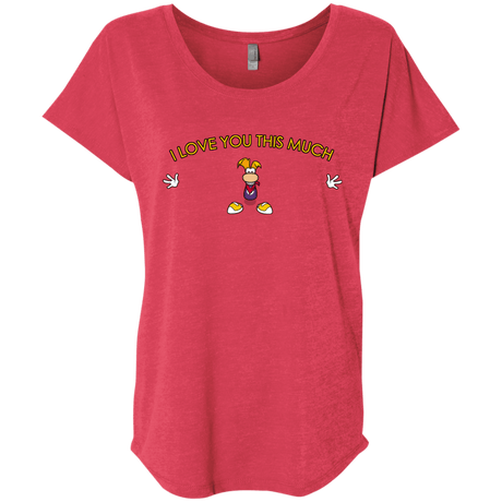 T-Shirts Vintage Red / X-Small I Love You This Much Triblend Dolman Sleeve