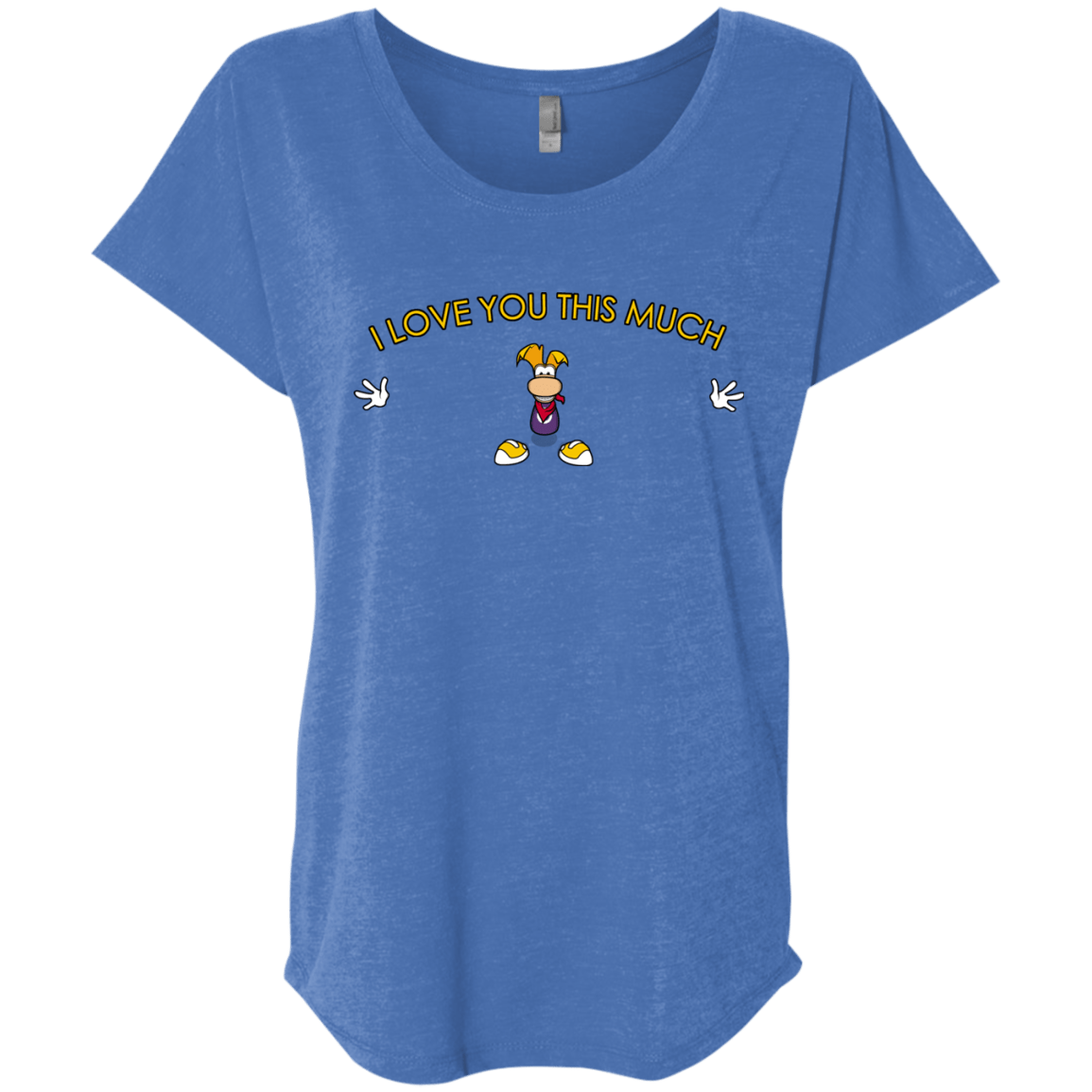 T-Shirts Vintage Royal / X-Small I Love You This Much Triblend Dolman Sleeve