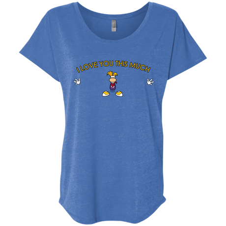 T-Shirts Vintage Royal / X-Small I Love You This Much Triblend Dolman Sleeve