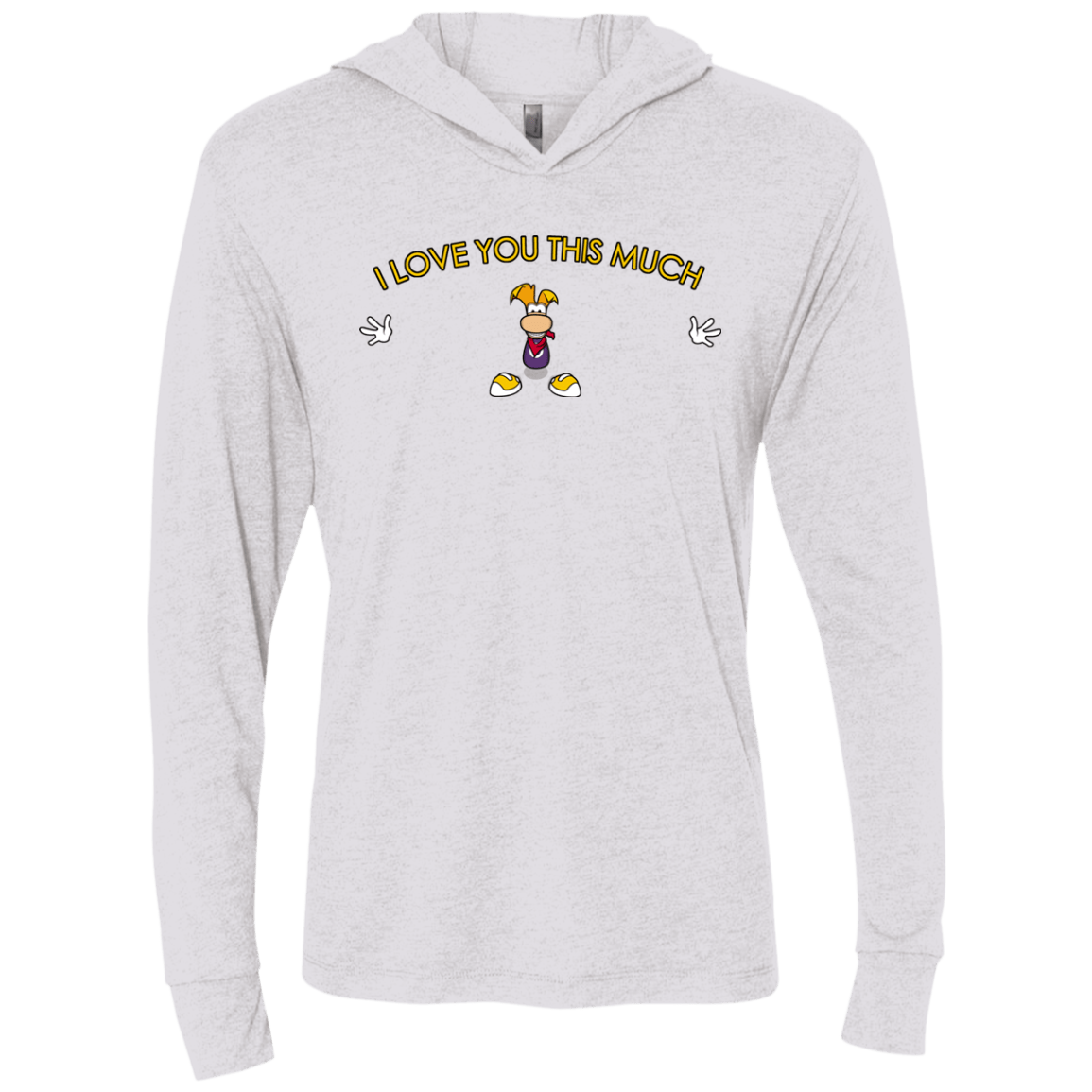 T-Shirts Heather White / X-Small I Love You This Much Triblend Long Sleeve Hoodie Tee
