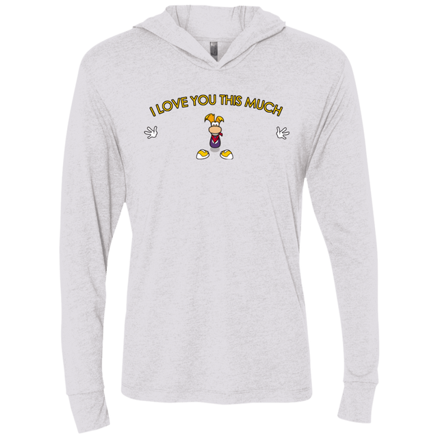 T-Shirts Heather White / X-Small I Love You This Much Triblend Long Sleeve Hoodie Tee
