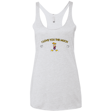 T-Shirts Heather White / X-Small I Love You This Much Women's Triblend Racerback Tank
