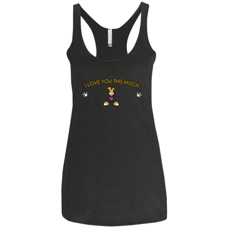 T-Shirts Vintage Black / X-Small I Love You This Much Women's Triblend Racerback Tank
