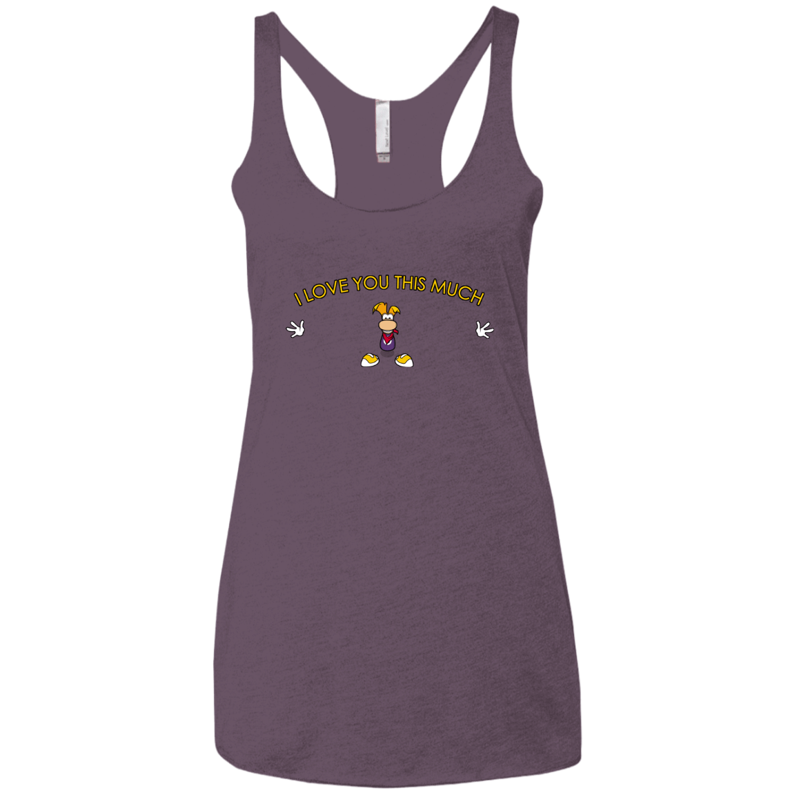 T-Shirts Vintage Purple / X-Small I Love You This Much Women's Triblend Racerback Tank