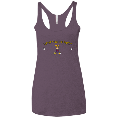 T-Shirts Vintage Purple / X-Small I Love You This Much Women's Triblend Racerback Tank
