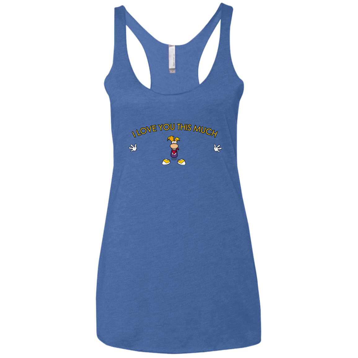 T-Shirts Vintage Royal / X-Small I Love You This Much Women's Triblend Racerback Tank