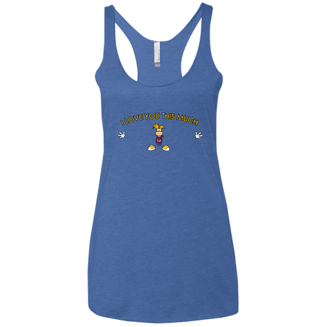 T-Shirts Vintage Royal / X-Small I Love You This Much Women's Triblend Racerback Tank