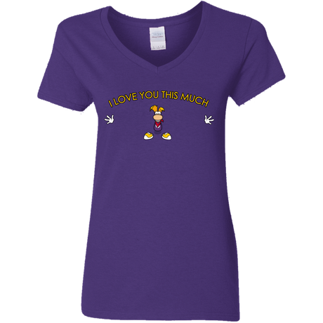 T-Shirts Purple / S I Love You This Much Women's V-Neck T-Shirt