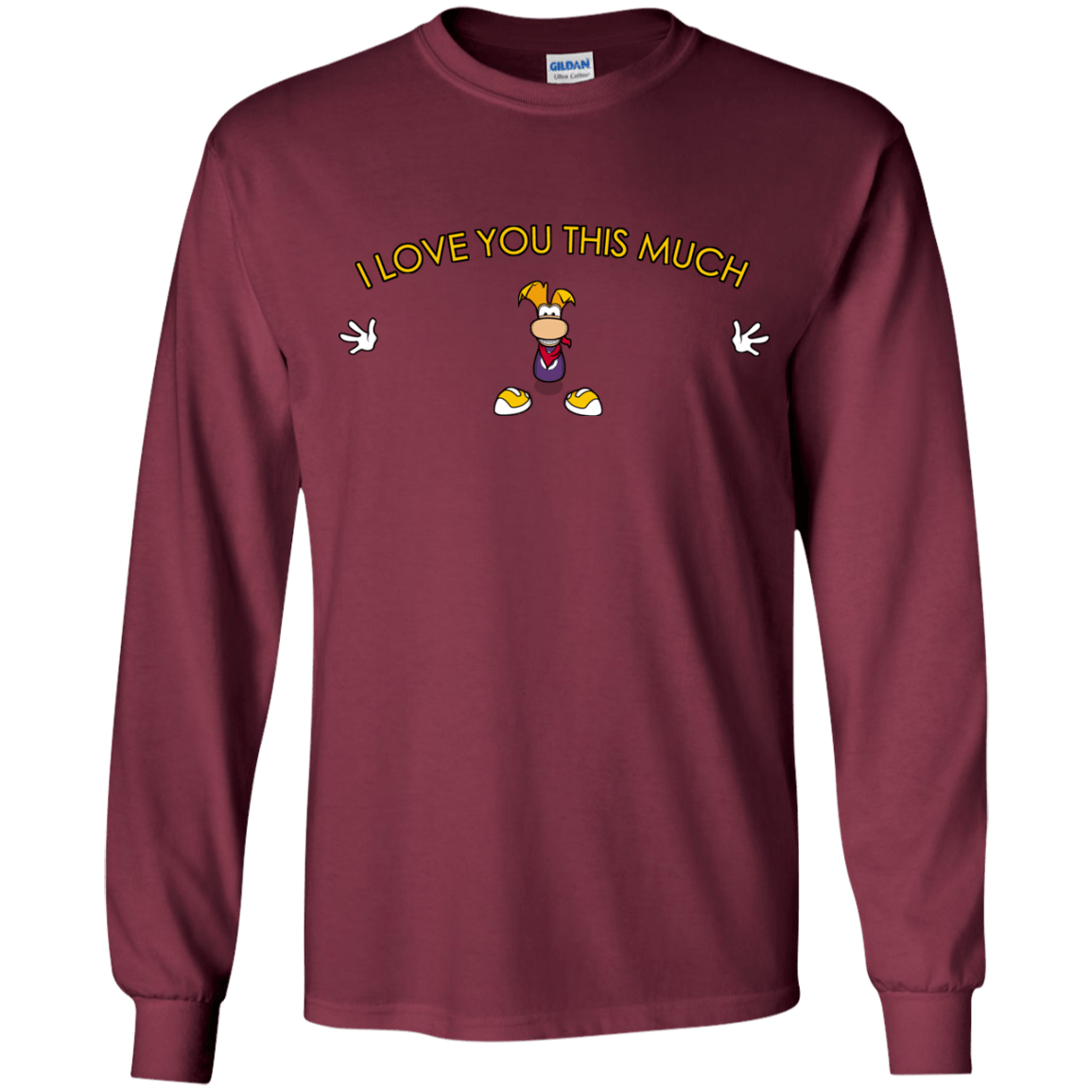 T-Shirts Maroon / YS I Love You This Much Youth Long Sleeve T-Shirt