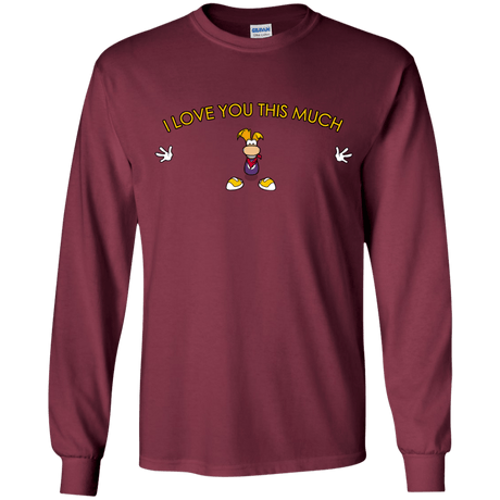 T-Shirts Maroon / YS I Love You This Much Youth Long Sleeve T-Shirt