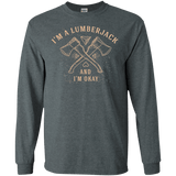 T-Shirts Dark Heather / S I'm a Lumberjack Men's Long Sleeve T-Shirt