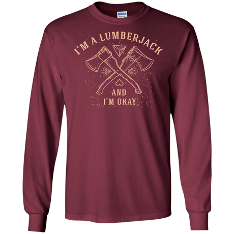 T-Shirts Maroon / S I'm a Lumberjack Men's Long Sleeve T-Shirt