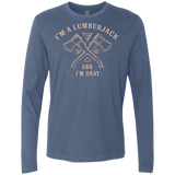 T-Shirts Indigo / S I'm a Lumberjack Men's Premium Long Sleeve